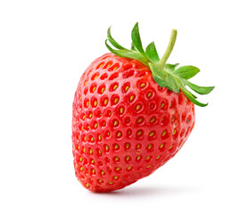 Wall Mural - juicy strawberry isolated on white. clipping path.