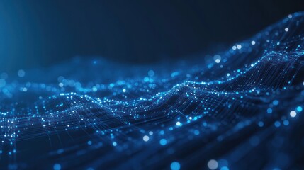 Abstract digital waves, technology background, network flow, visual representation, potential for use in presentations or websites, displaying data patterns