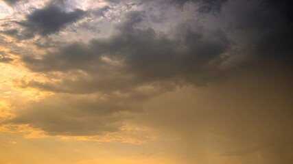 Wall Mural - Cloudy Sky With Dark Storm Clouds During Rain. Natural Background With Rainclouds. 4K Time Lapse, Timelapse natural weather background dark violet backdrop thunderstorm stormy sky