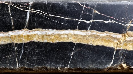 Aufkleber - This close-up showcases an elegant black and gold marble texture featuring stunning veining, ideal for enhancing design projects and decor themes