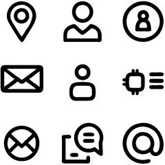 Wall Mural - bold, simple icons representing communication, location, and users, offering a clean and efficient v
