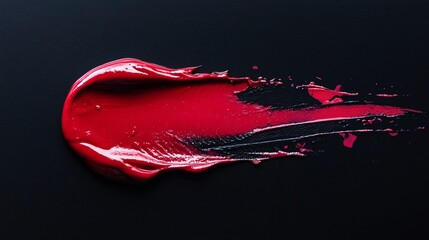 Poster - Red and black paint mixing on a black background
