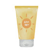 © Gesti - Sunscreen illustration in watercolor, sunblock, skincare item, sun protection, body care