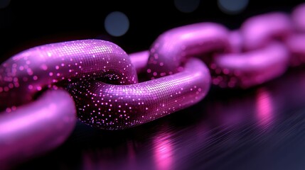 Abstract Pink Chain Link: Digital Security and Connection