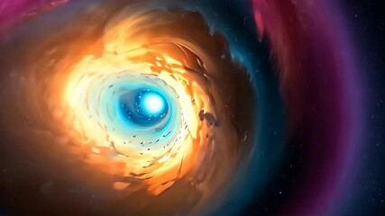 Wall Mural - Cosmic Journey: A Mesmerizing Voyage Through a Whirling Colorful Nebulae and Stellar Formation