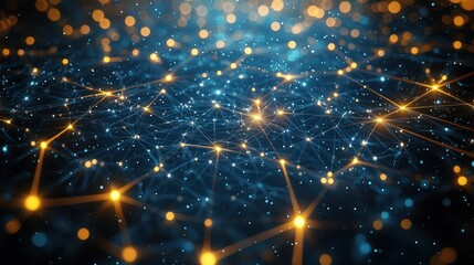 Global network connection, digital nodes glowing, abstract background, technology concept