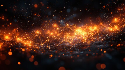 Glowing network connection, abstract background, digital technology, futuristic design, website banner
