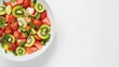 © keshia - A vibrant fruit salad with watermelon, kiwi, and strawberries. Featuring freshness and color