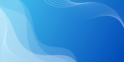 Wall Mural - abstract simple line and transparent wave shape blue banner background design