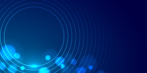 Wall Mural - dark blue modern background with transparent circle pattern and futuristic bokeh style