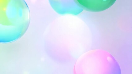 Wall Mural - floating spheres of color: a mesmerizing collection of translucent, vibrant spheres float gracefully
