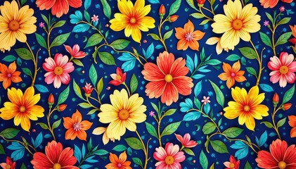Poster - intricate floral design, repeating seamlessly , surface, digital paper
