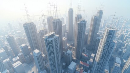  Aerial view of the skyscrapers in Wudu