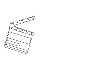 Wall Mural - continuous one line drawing of movie clapper board. single line drawing illustration of film clapper
