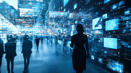 Wall Mural - an ai powered system enhancing public safety by analyzing real time video feeds, security data, and 