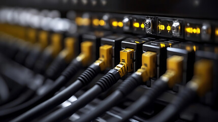 Wall Mural - a quantum communication network terminal, secure data center with digital encryption keys, cybersecu