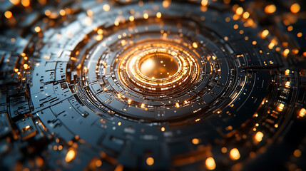 Wall Mural - a quantum encryption system, secure data center with advanced cryptographic tools, cybersecurity tec