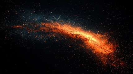 Wall Mural - Galaxy view, bright orange and blue space dust against a dark background