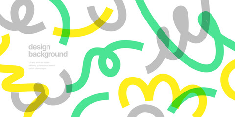 Wall Mural - background with wavy colored shapes. vector squiggles lines for flyer, poster, cover or banner.