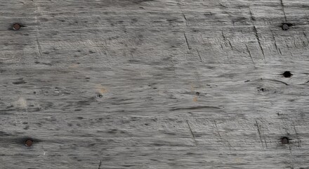 Poster - Weathered gray wood plank surface with nail heads texture background