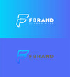 © JustPrint - Modern Blue Gradient F Letter Logo Brand Identity Design