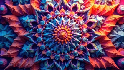 Wall Mural - Intricate tessellation of geometric shapes in vibrant hues , pattern design, tessellation, tile