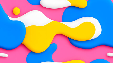 Wall Mural - abstract seamless pattern with colorful, flowing shapes in a vibrant and energetic on white