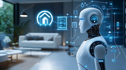 Wall Mural - an ai powered system enhancing voice controlled smart home systems by analyzing real time user comma