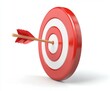 © Yusnira - Red target with arrow hitting bullseye on white background (3)