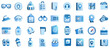 © val_webart - 3d style Travel icons 36 pcs set in blue colors for navigation, adventure, and exploration concept