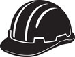 © Hayat Khan - Simple black and white safety hard hat graphic.