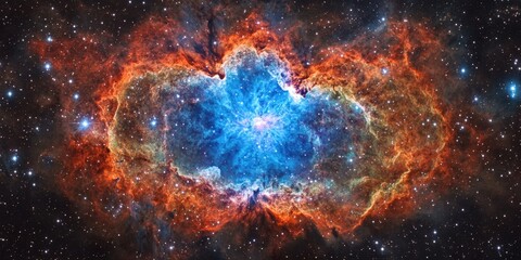 Wall Mural - space nebula bloom. cosmic cloud bursting stars, light, nebula radiance, deep space