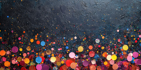 Wall Mural - painting of a sky with many colorful dots. the dots are of different colors and sizes, and they are 