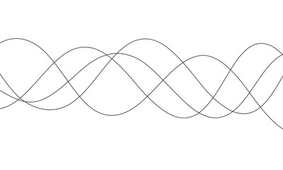 Leinwandbilder - abstract black wavy line art can be used background, banner, poster.