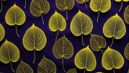 Wall Mural - Autumn leaves on fabric