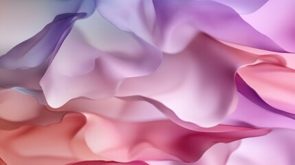 Fototapete - Soft abstract floral background with translucent pastel petals and dreamy gradients, creating an ethereal and elegant design for modern use.