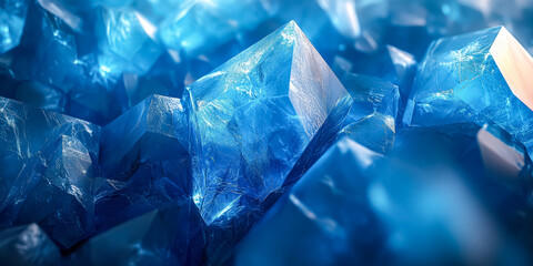 Wall Mural - close up of blue crystals. the image is of a blue crystal formation that is very detailed and has a 