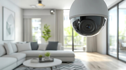Wall Mural - a smart home security system, modern house with ai-driven surveillance cameras, home tech style