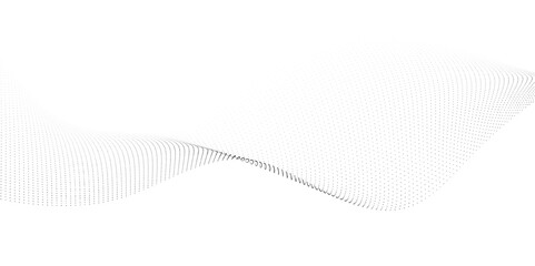 Wall Mural - abstract halftone flowing dots wave curved lines, frequency sound, technology curve dots lines. digi