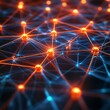 © Murad - Abstract Network Connection: Orange Nodes Interconnected with Blue Lines, Representing a Complex System
