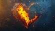 © HISTOCK - Broken heart burning with fiery passion on dark background