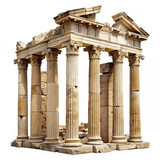 ancient greek columns isolated on white background