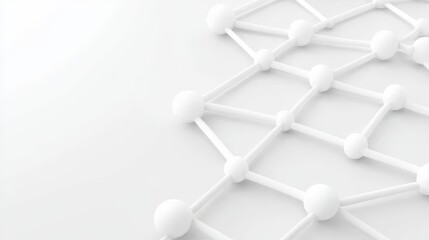 Abstract White Network of Interconnected Spheres - Symbolizing connection, networking, collaboration, innovation, and global communication. Clean, modern design