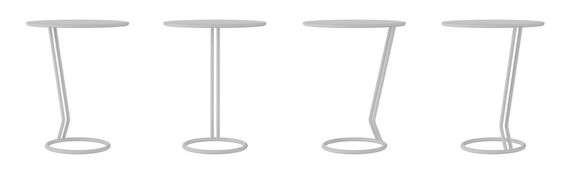 Aufkleber - White metal table isolated on transparent background. 3D render.