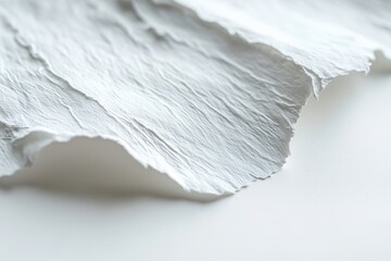 Fototapete - Textured handmade paper sheet with natural edges placed on a smooth surface under soft lighting to highlight its unique characteristics