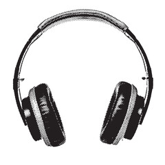 Wall Mural - headphones halftone grunge vector design element