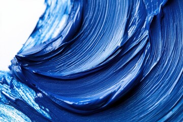 Fototapete - Layered blue paper creates a textured wave effect evoking a tranquil ocean landscape in a minimalist design