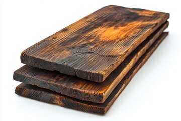 Poster - Collection of rustic wooden planks with rich texture displayed in natural light, highlighting the unique grains and colors of each piece