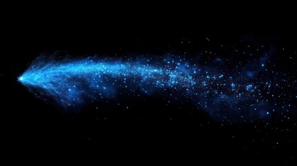 Wall Mural - abstract blue light trails on black background. possible use for digital art, background, or graphic