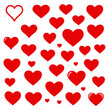 © johndaly - Hearts Array: A collection of vibrant red hearts in various sizes and styles, symbolizing love, affection, and the emotions associated with romance, presented in a visually appealing arrangement.